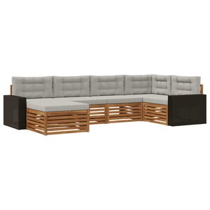 vidaXL Ensemble de canapés d'extérieur 6 Pièces Naturel et gris clair