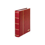 Classeur Lindner élégant pour timbres 60 pages blanches. Couleur - Rouge
