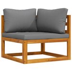 vidaXL Ensemble de canapés 2Pièces avec coussins gris foncé Acacia solide