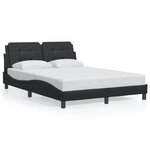 vidaXL Cadre de lit avec LED sans matelas Zadar noir 140x200 cm