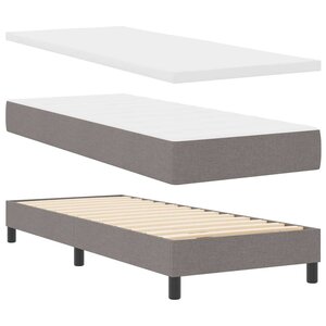 vidaXL Lit à ressorts avec matelas Taupe 80 x 200 cm tissu