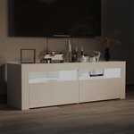 vidaXL Meuble TV avec lumières LED blanc 120x35x40 cm