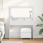 vidaXL Coiffeuse avec miroir Blanc 100 x 41 x 135 cm Bois d'ingénierie