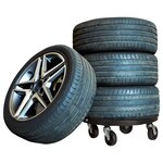 vidaXL Support sur roulettes pour plantes Diamètre 40 cm Noir 275 kg