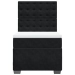 vidaXL Sommier à lattes de lit avec matelas Noir 90x200 cm Velours