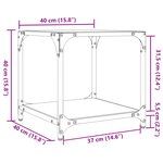 vidaXL Table basse avec dessus en verre transparent 40x40x40 cm acier