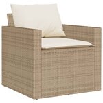 vidaXL Salon de jardin avec coussins 4 Pièces beige résine tressée