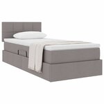 vidaXL Lit avec rangement et matelas Taupe 90 x 200 cm Velours