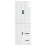 vidaXL Ensemble de Meubles 2 Pièces Blanc brillant Bois d'ingénierie