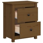 vidaXL Tables de chevet 2Pièces Marron miel 50x35x61 5 cm Bois pin massif