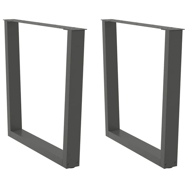 vidaXL Pieds de table à manger en forme de V  2 pièces  anthracite  90 x (72-73 3) cm  acier