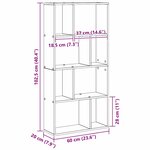vidaXL Bibliothèque Chêne noir 60 x 20 x 120 cm Bois d'ingénierie