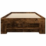 vidaXL Cadre de lit sans matelas chêne fumé 100x200 cm bois ingénierie