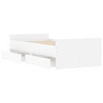 vidaXL Cadre de lit avec tiroirs blanc 90x190 cm
