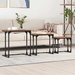vidaXL Table basse gigogne 3 Pièces Bois ancien 50.5 x 35 x 53 cm