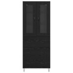 vidaXL Haut Armoire Chêne noir 69 5 x 34 x 180 cm Bois d'ingénierie