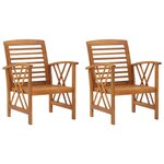 vidaXL Chaises de jardin lot de 2 Bois d'acacia massif