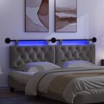 vidaXL Tête de lit suspendue Gris foncé Velours