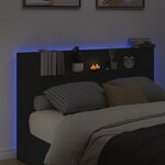 vidaXL Armoire tête de lit avec LED noir 160x16 5x103 5 cm