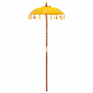 vidaXL Parasol balinais Autre Jaune x 260 cm Coton et bois massif