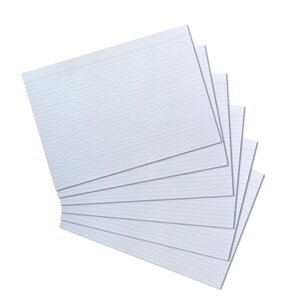 Paquet de 100 fiches bristol  format A4  lignées  blanc HERLITZ