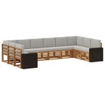 vidaXL Ensemble de canapés d'extérieur 10 pc Naturel et gris clair