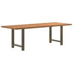 vidaXL Table à manger marron clair bois de chêne massif rectangulaire