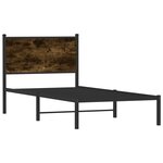 vidaXL Cadre de lit en métal sans matelas chêne fumé 75x190 cm
