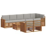 vidaXL Ensemble de canapés d'extérieur 9 pc Gris Naturel et Clair