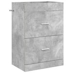 vidaXL Meuble sous lavabo de salle de bain Gris béton