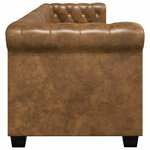 vidaXL Canapé Chesterfield 3 places cuir artificiel marron
