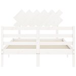 vidaXL Cadre de lit sans matelas blanc bois massif