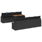 vidaXL Ensemble de salle à manger pour jardin 9 Pièces Noir et Marron