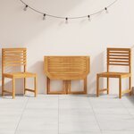 Ensemble de jardin bistro 3 pièces en bois d'acacia massif