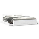 vidaXL Cadre de lit avec tête de lit sans matelas blanc 180x200 cm