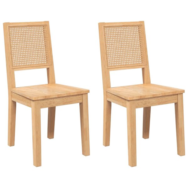vidaXL Chaises à manger 2 Pièces bois massif caoutchouc