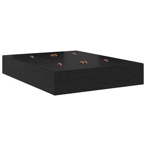 vidaXL Cadre de lit Chêne noir 200 x 200 cm Bois d'ingénierie