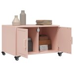 vidaXL Table basse rose 68x50x43 5 cm acier laminé à froid