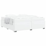vidaXL Cadre de lit avec matelas Blanc 200 x 200 cm tissu