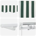 Store manuel rétractable vidaXL avec LED vert et blanc 450x300 cm