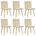 vidaXL Chaises à manger lot de 6 crème tissu