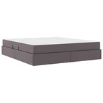 vidaXL Lit avec rangement et matelas avec matelas 2 Pièces Gris Cuir