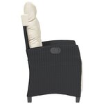 vidaXL Chaises inclinables de jardin lot de 2 repose-pied noir rotin