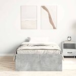 vidaXL Cadre de lit sans matelas gris béton 90x190 cm