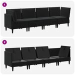 vidaXL Ensemble de meubles pour le salon 4 Pièces Noir Velours