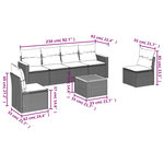vidaXL Salon de jardin avec coussins 7 Pièces beige résine tressée