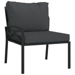 Salon de jardin meuble d'extérieur ensemble de mobilier 11 pièces avec coussins gris acier 02_0015327