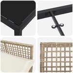 vidaXL Ensemble de salle à manger de jardin 3 pièces avec coussins en rotin poly beige