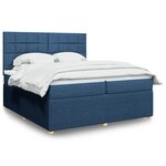 vidaXL Sommier à lattes de lit avec matelas Bleu 200x200 cm Tissu