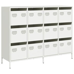 vidaXL Buffet blanc 135x39x103 5 cm acier laminé à froid